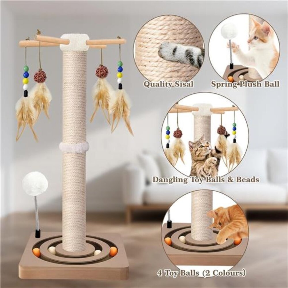 Cat Scratching Post Sisal Interactive Furniture Toys Cats Adults - Picture 3 of 7